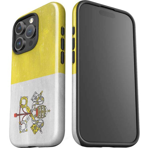Vatican City Flag Distressed iPhone 16 Pro Max Impact Case